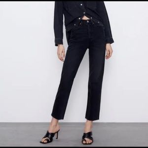 Zara Hi-Rise Straight Leg Jean